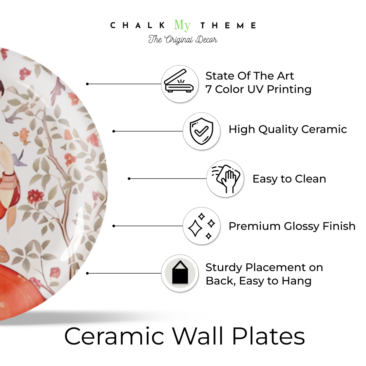 Woman in Red Dress plate design for wall