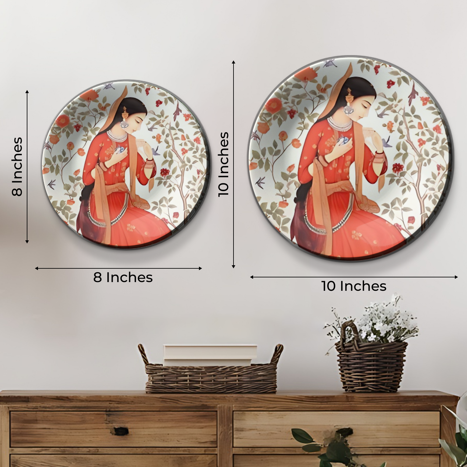 Woman in Red Dress home decor luxury wall plates