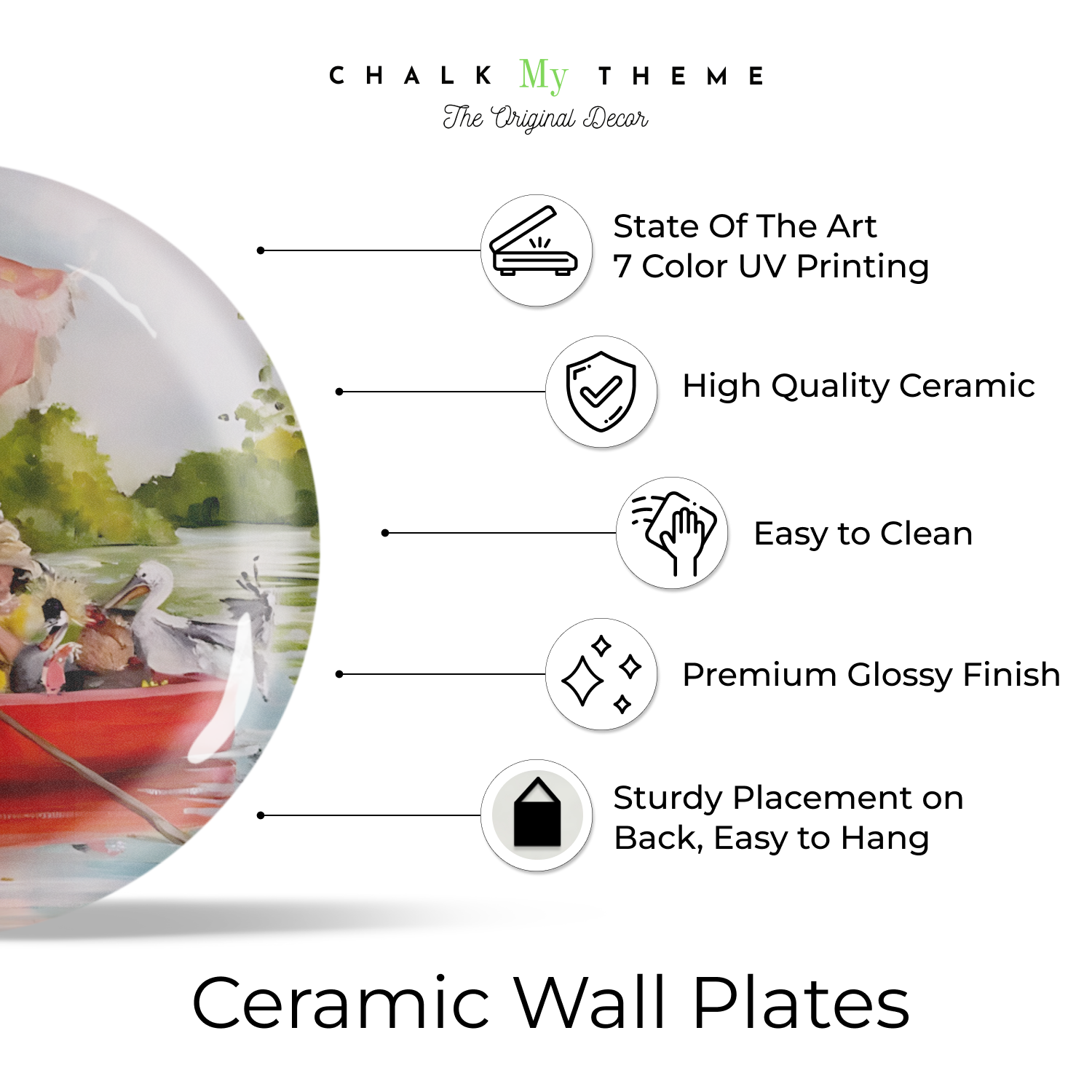 beautiful lake ceramic plate wall art