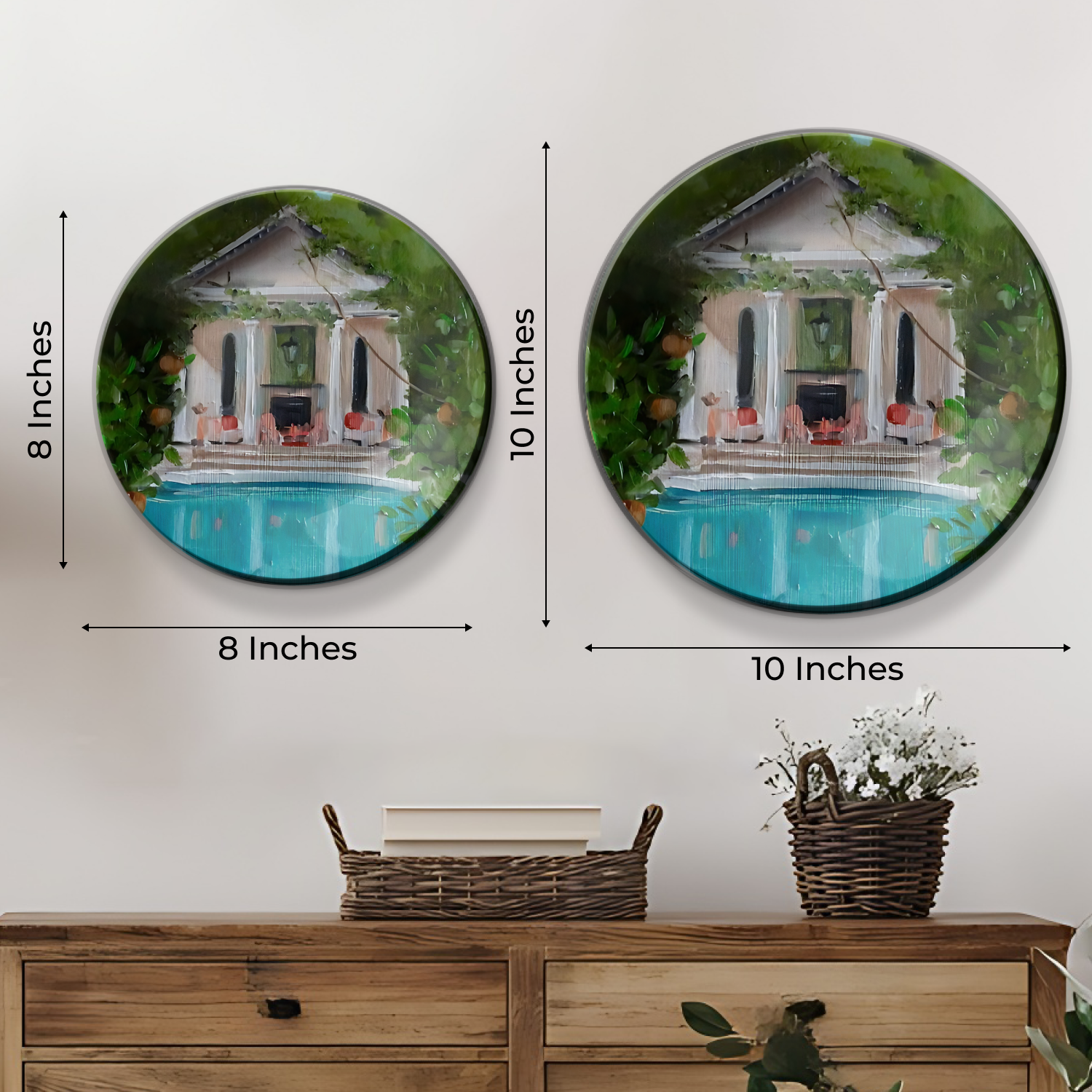 Trio of Home Print Art Wall Plates Décor Pieces for Customized Home Styling