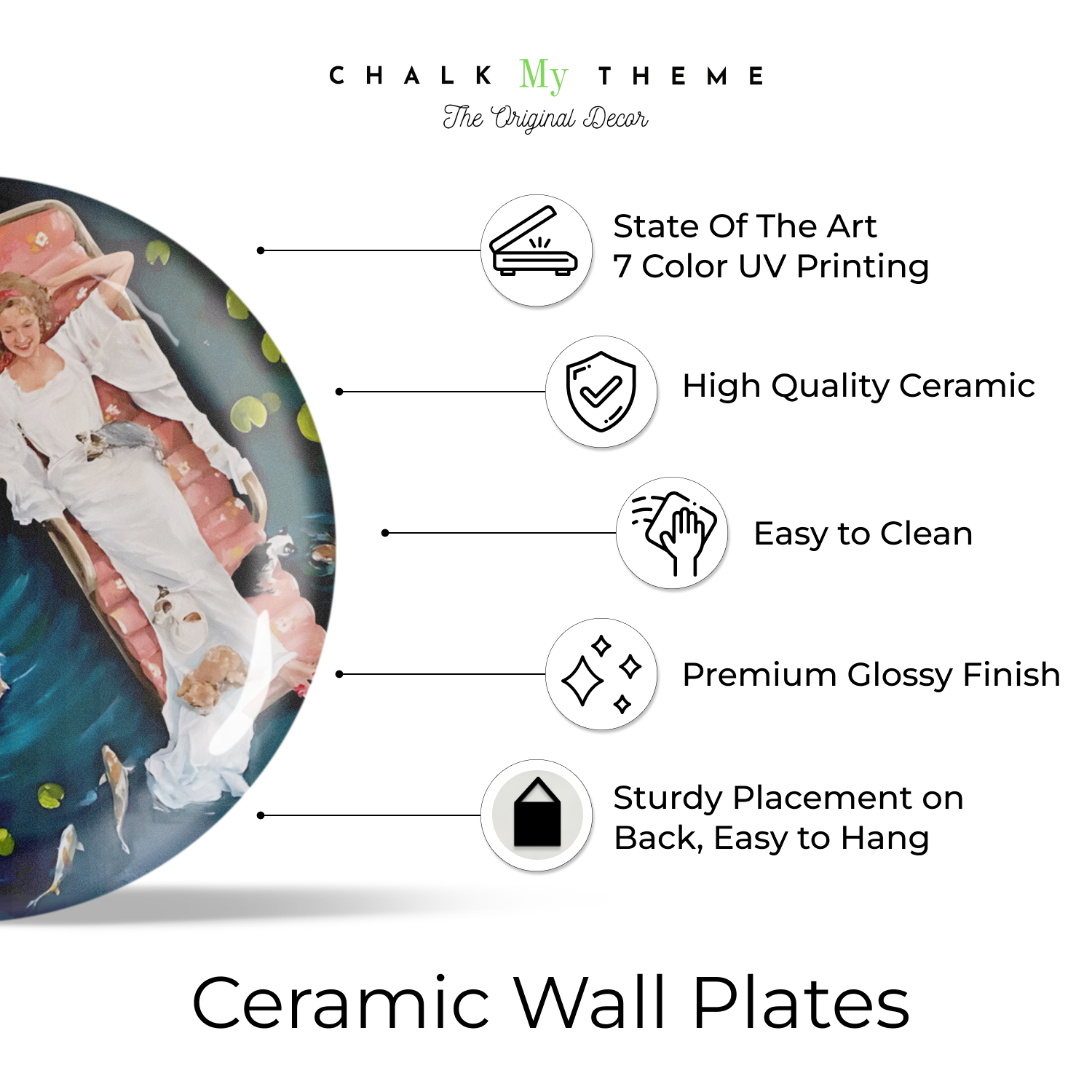 Statement piece for home decoration with aquatic theme the water garden wall plates 