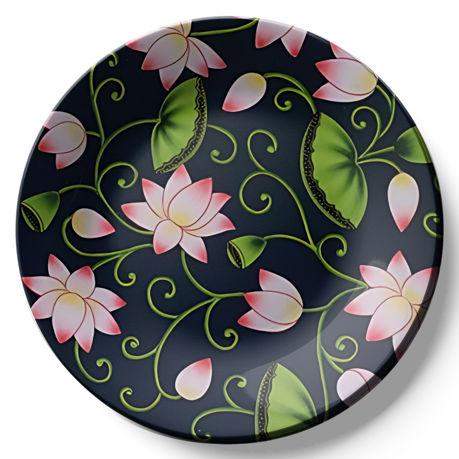 Statement piece for home decoration with floral motif wall plate