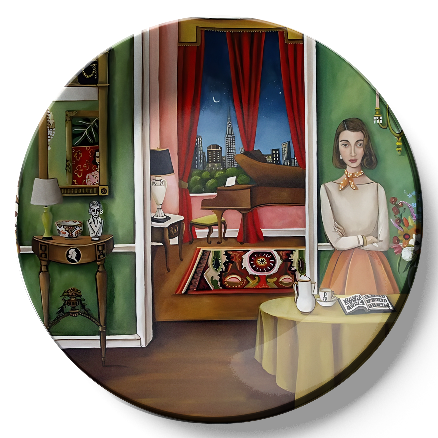 modern decorative wall plates The Manhattan Pianist 