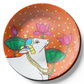 Sacred cow and lotus motif ceramic wall plates for business