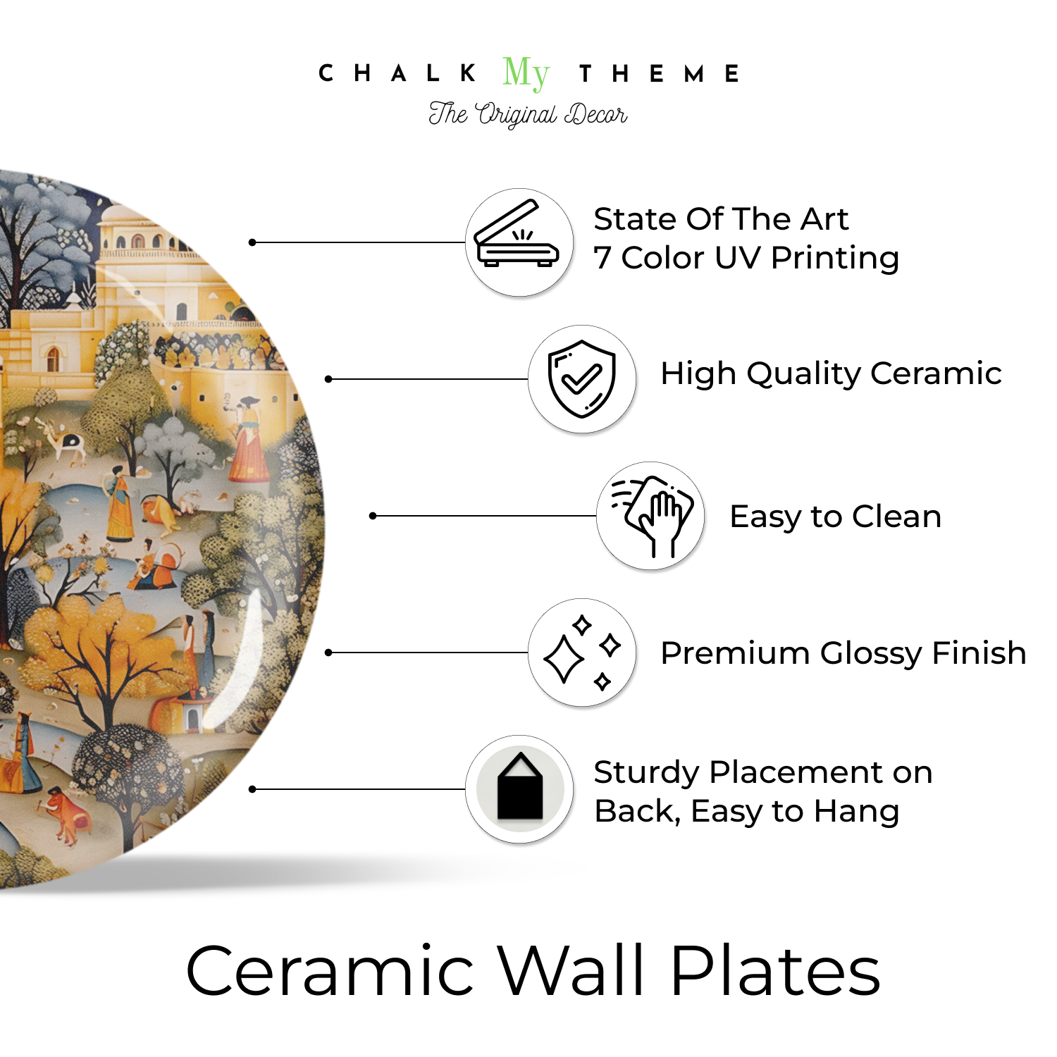 Ethnic wall plate decoration plate design on wall