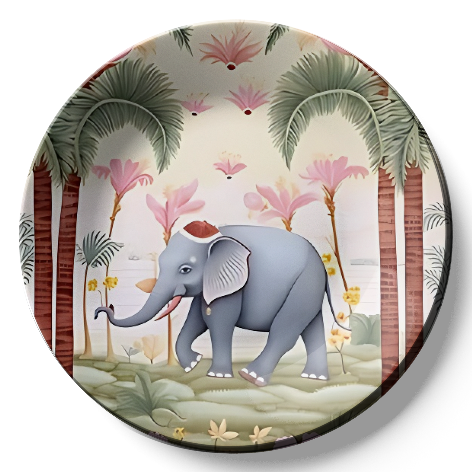 antique wall plates elephant in garden for home decor