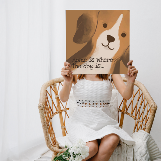 Home Is Where The Dog Is Wood Print Wall Art