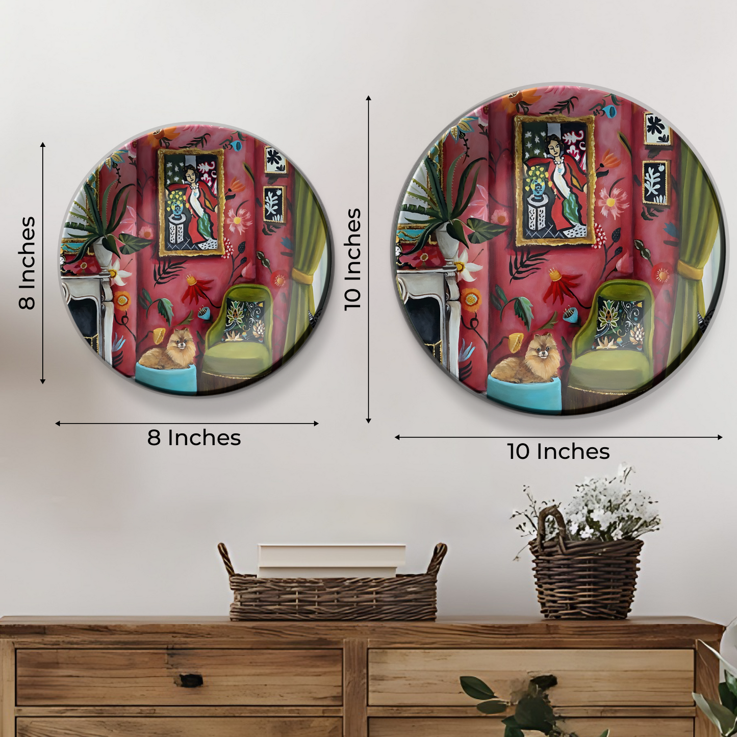 unique design of set of 4 home decor hanging wall plates