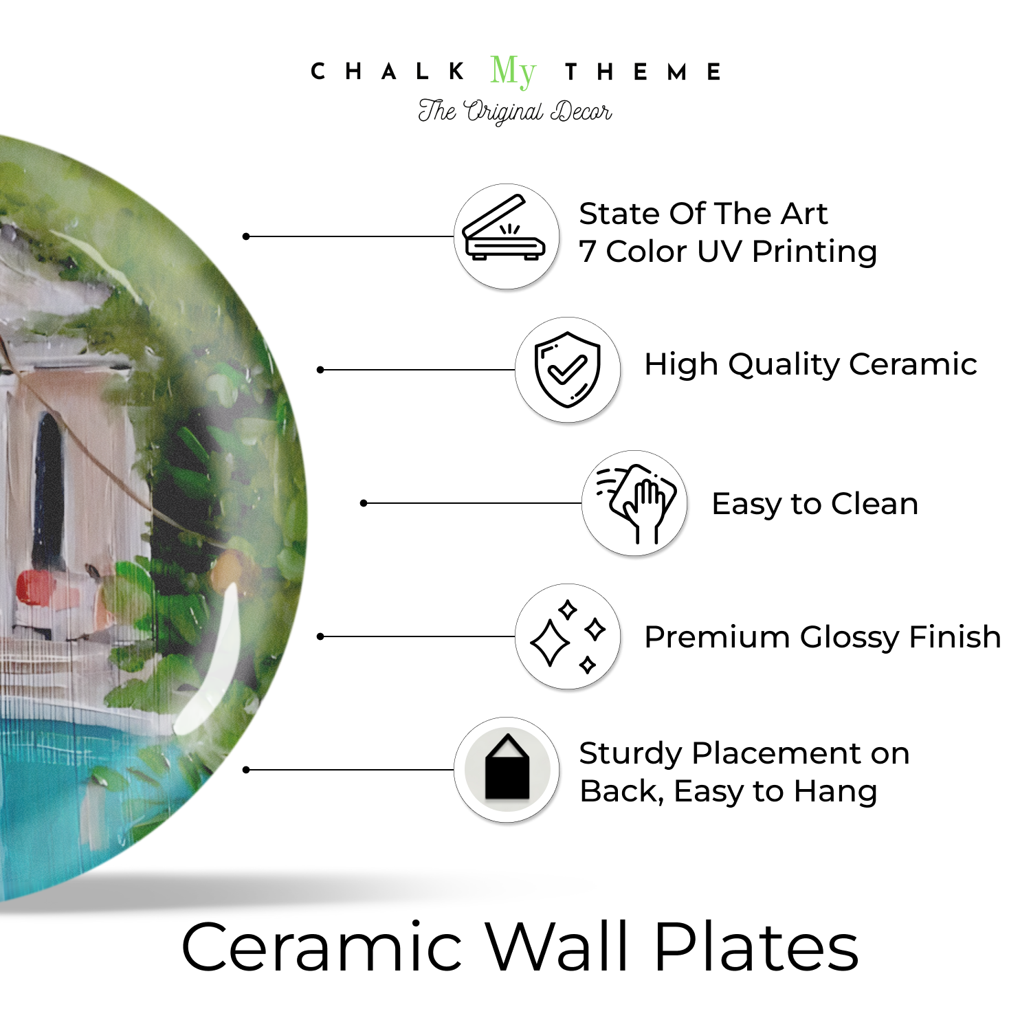 unique design of set of 4 home and nature hanging wall plates