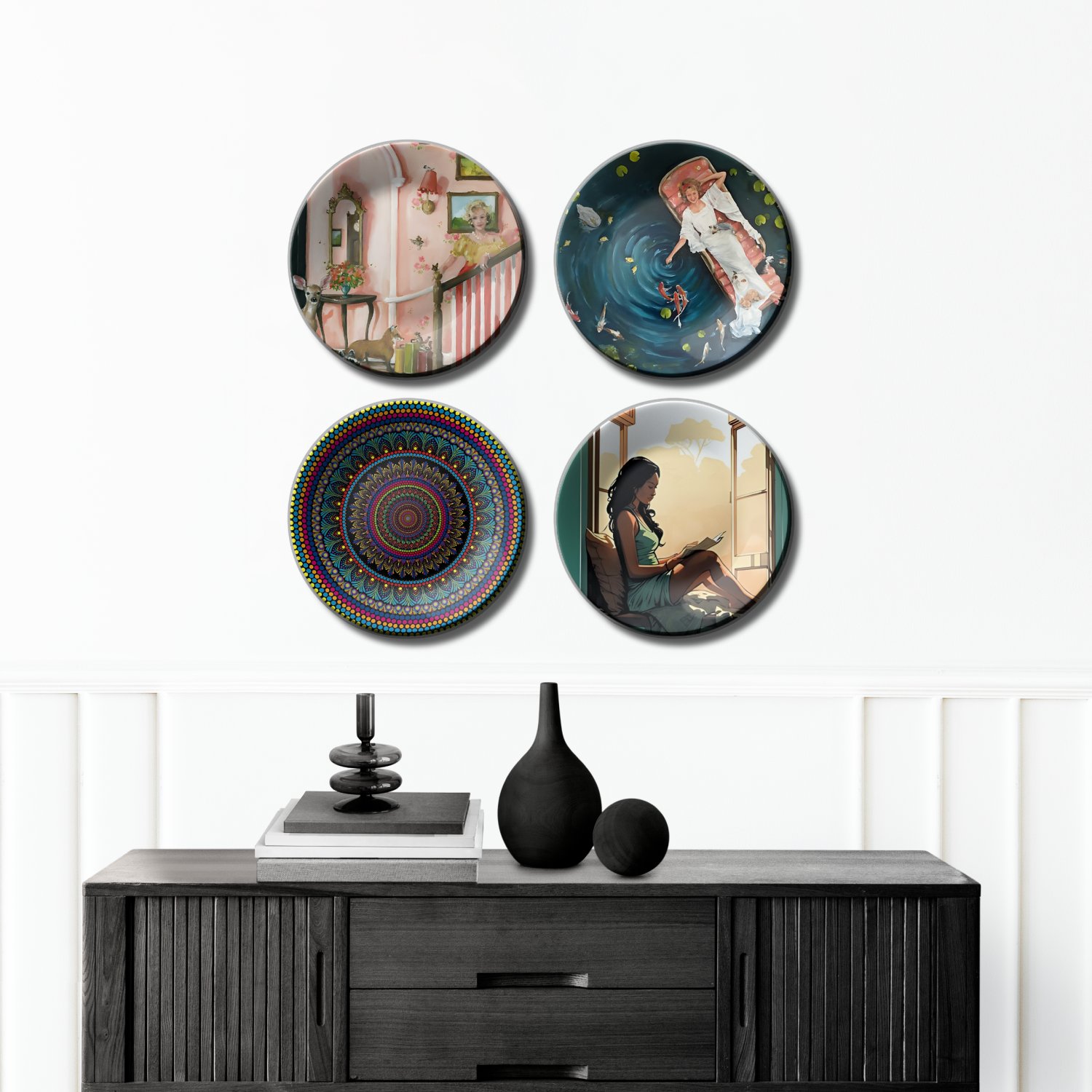 unique Personalized Assorted Theme Wall Plates Set for home decor
