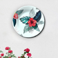 Tropical Leaf and Flower Ceramic Wall Plate Home Décor