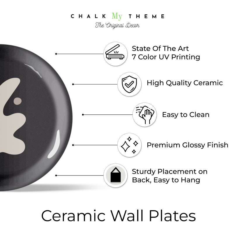 set of 4 Minimalistic Art Clam Luxury Wall Plates Set for a Luxurious Home Atmosphere