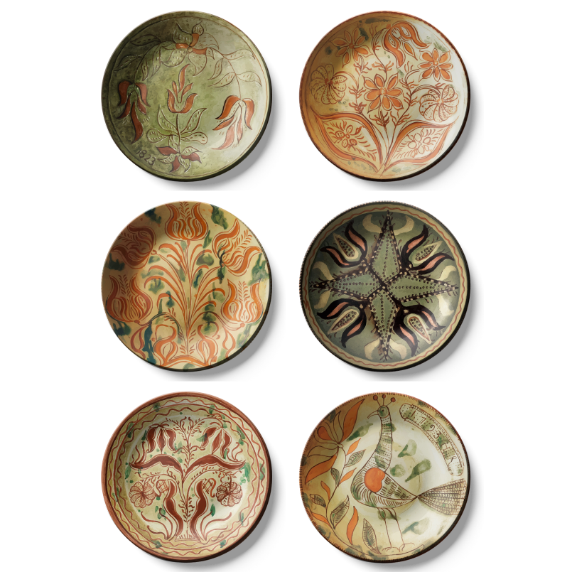 set of 6 German Dish Art Wall Plates Décor Set for Vintage-Inspired Vibes
