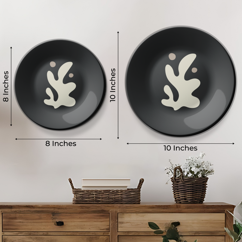 Set of 4 Minimalistic Art Clam Luxury Wall Plates for Subtle Wall Displays