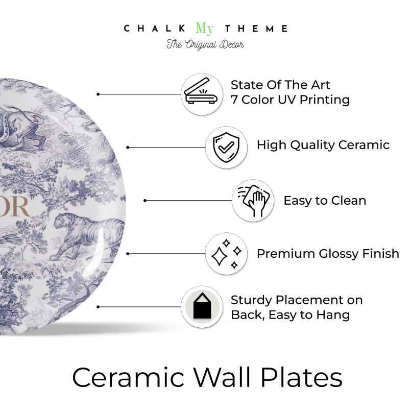 decorative dior ceramic wall plates for bussiness