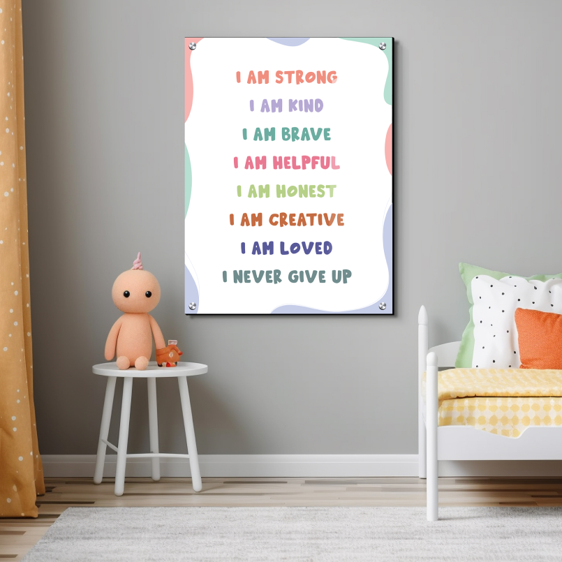 Positive Affirmations Wood Print Wall Art