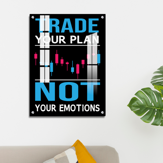 Trade Your Plan Not Emotions Wood Print Wall Art