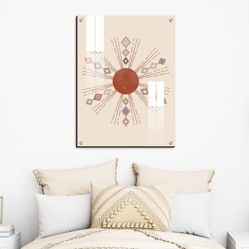 Geometric Boho Wood Print Wall Art