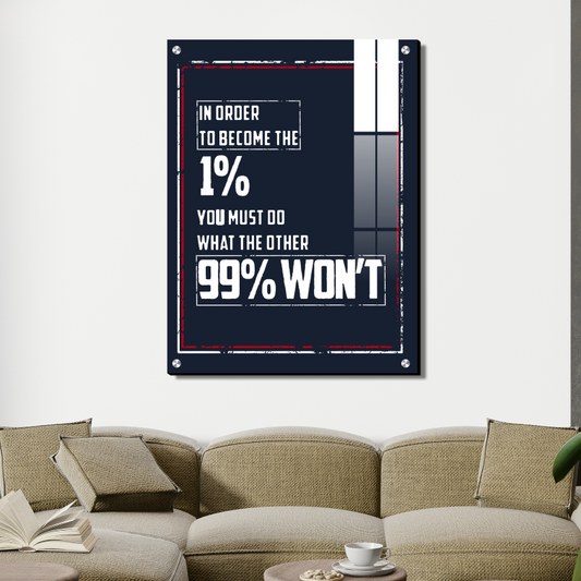 1% Selfmotivational Inspired Quotes Wood Print Wall Art