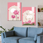 Cow and Lotus Pink Pichwai Wood Print Wall Art Set of 2