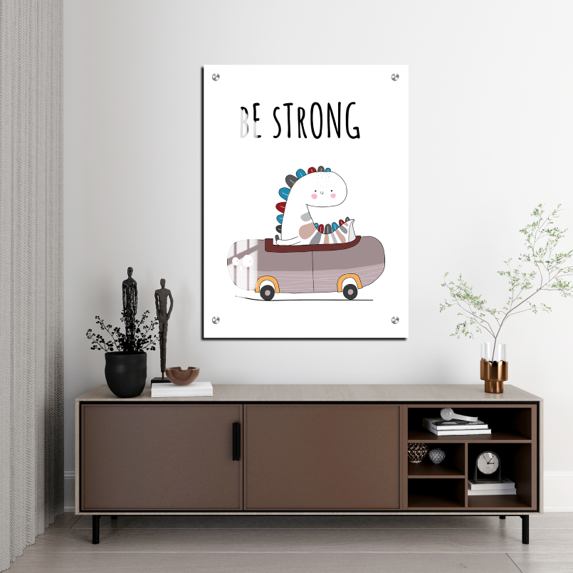 Be Strong Wood Print Wall Art