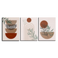 Balancing Stone Boho Wood Print Wall Art Set of 3