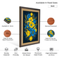 Blue And Yellow Flowers Wood Print Wall Art 18x23 Inches