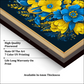 Blue And Yellow Flowers Wood Print Wall Art 18x23 Inches