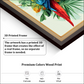 Colorful Parrot Bird On Branch Wood Print Wall Art 18x23 Inches