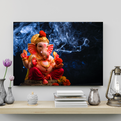 Ganesha Idol Real Effect Wood Print Wall Art