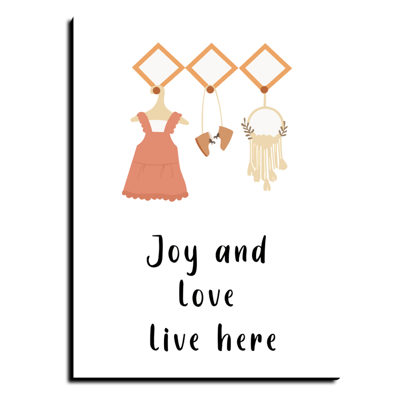 Joy and Love Live Here Wood Print Wall Art