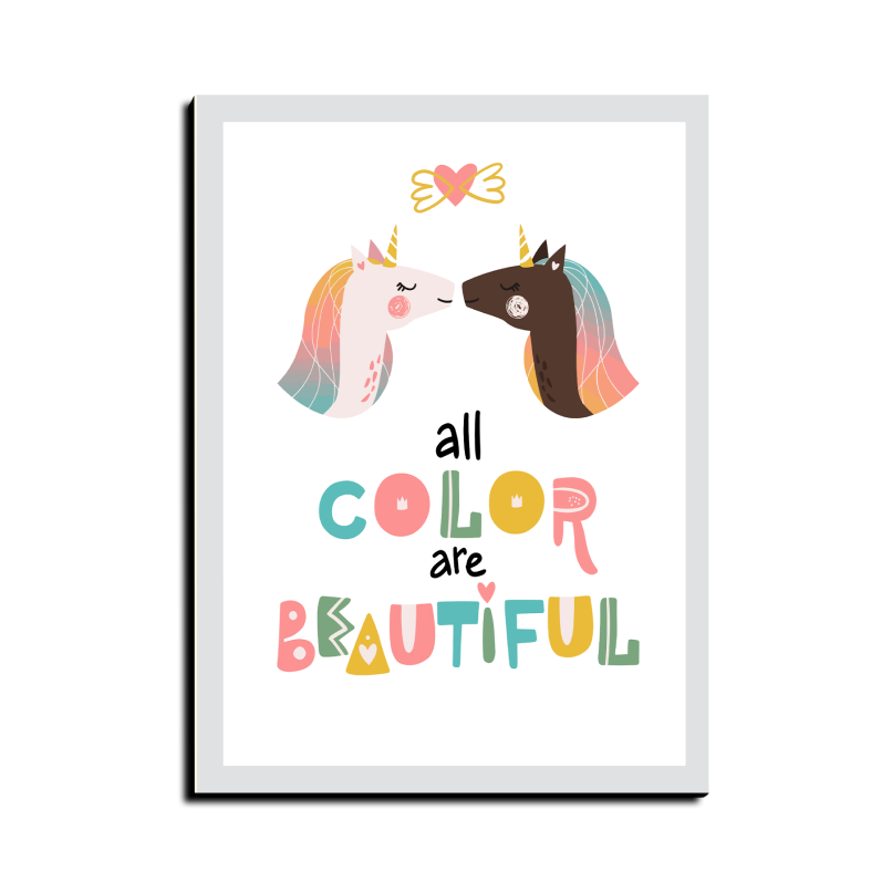 Colorful Unicorn Wood Print Wall Art