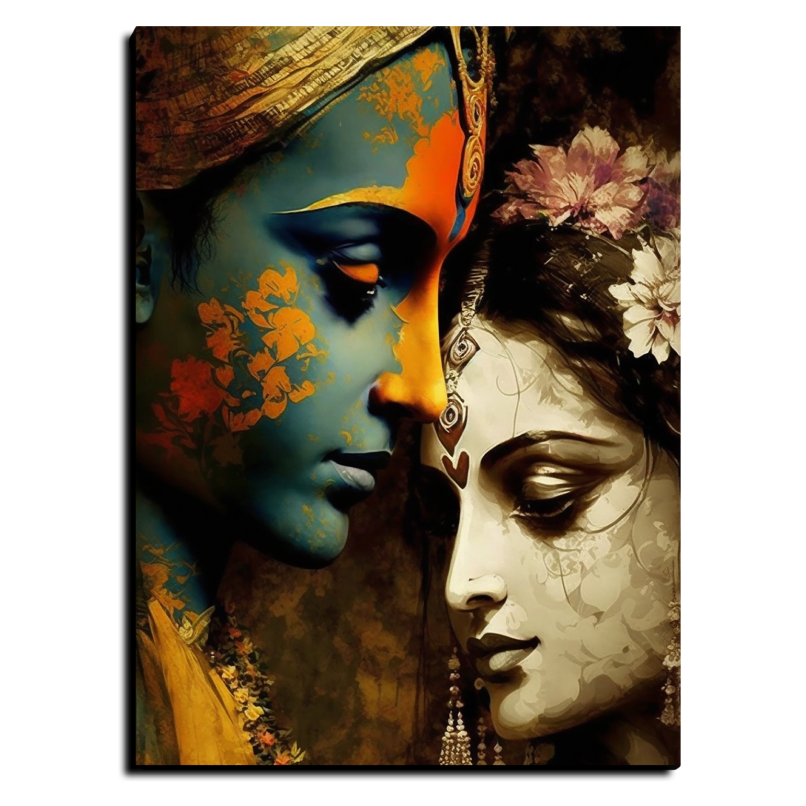 Radha Krishna Wood Print Wall Art