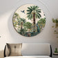 Tropical Natural Round Wood Print Wall Art 24 Inches