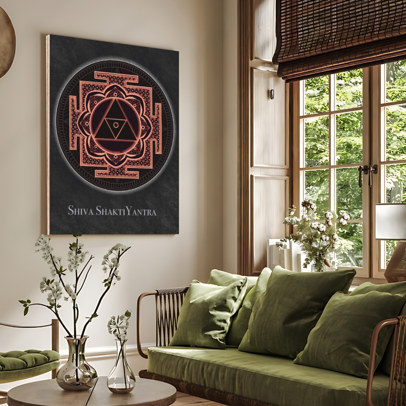 Shiva Shakti Yantra Wood Print Wall Art