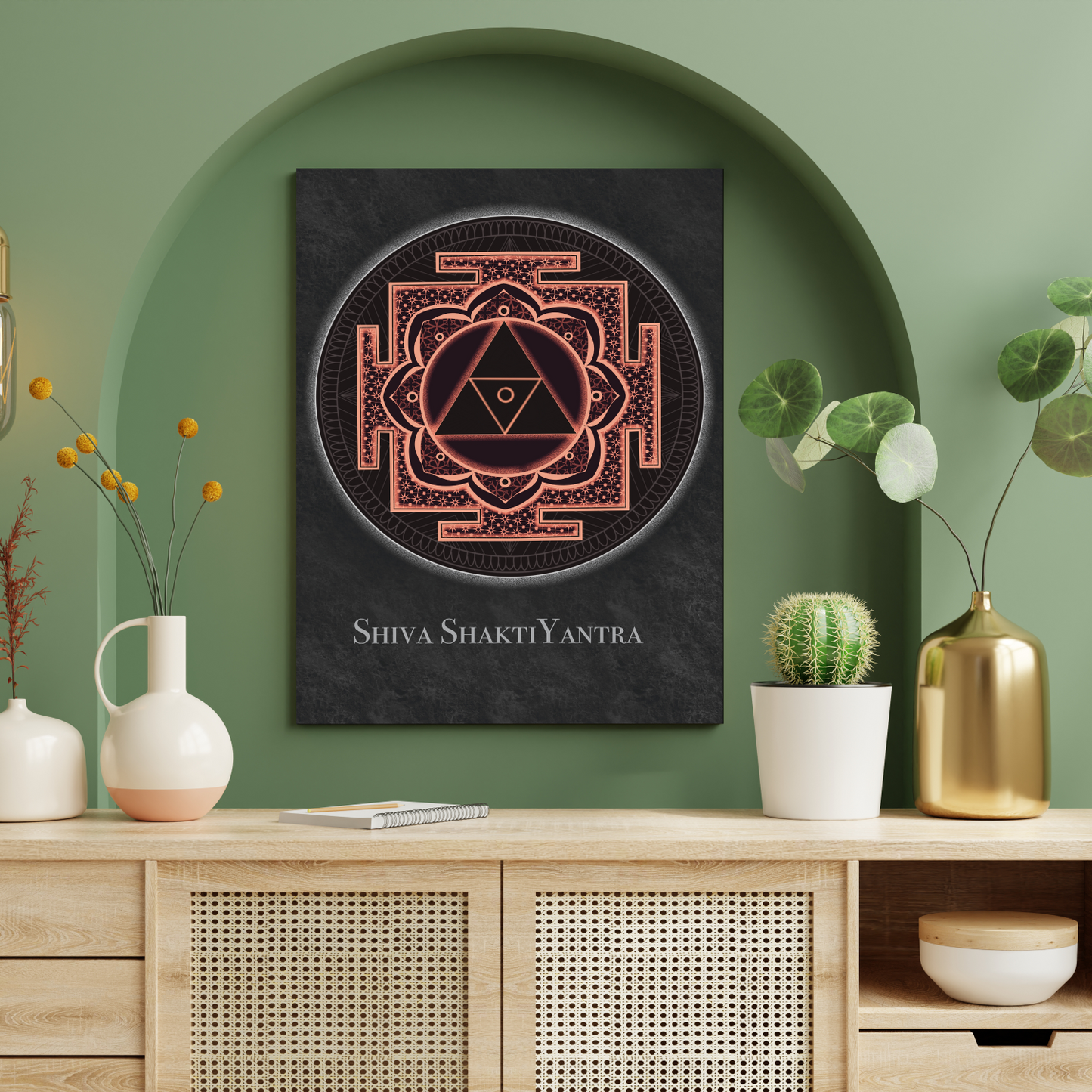 Shiva Shakti Yantra Wood Print Wall Art