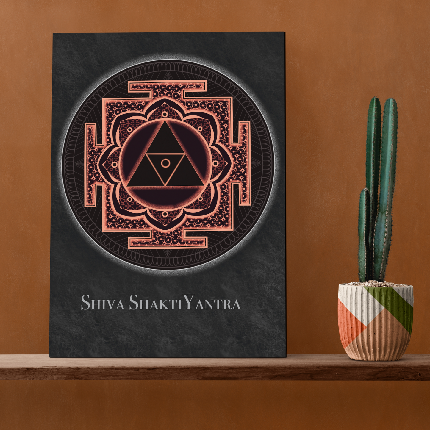 Shiva Shakti Yantra Wood Print Wall Art