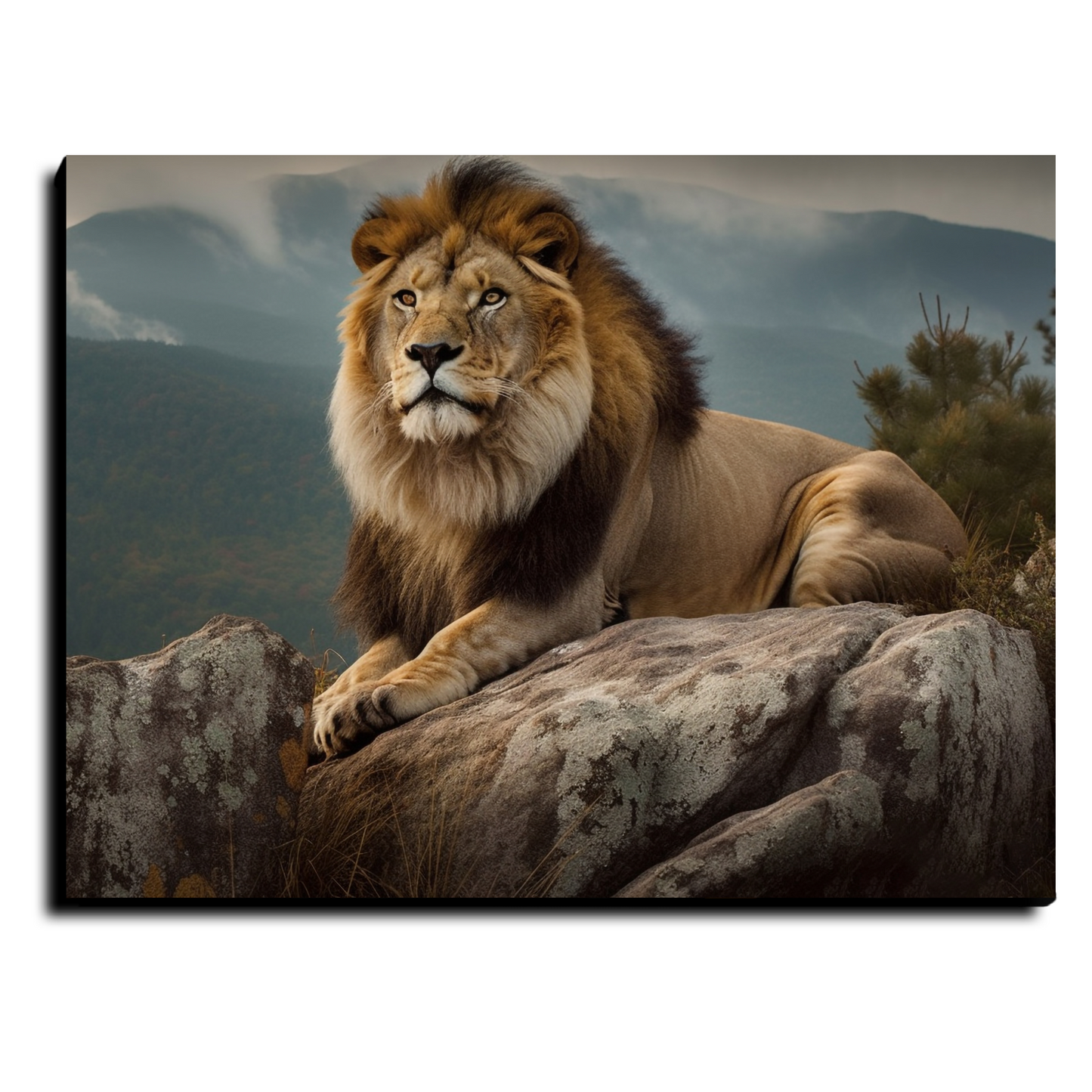 Lion Wood Print Wall Art