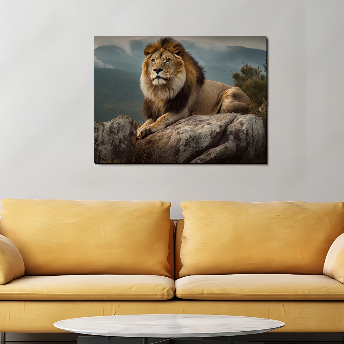 Lion Wood Print Wall Art