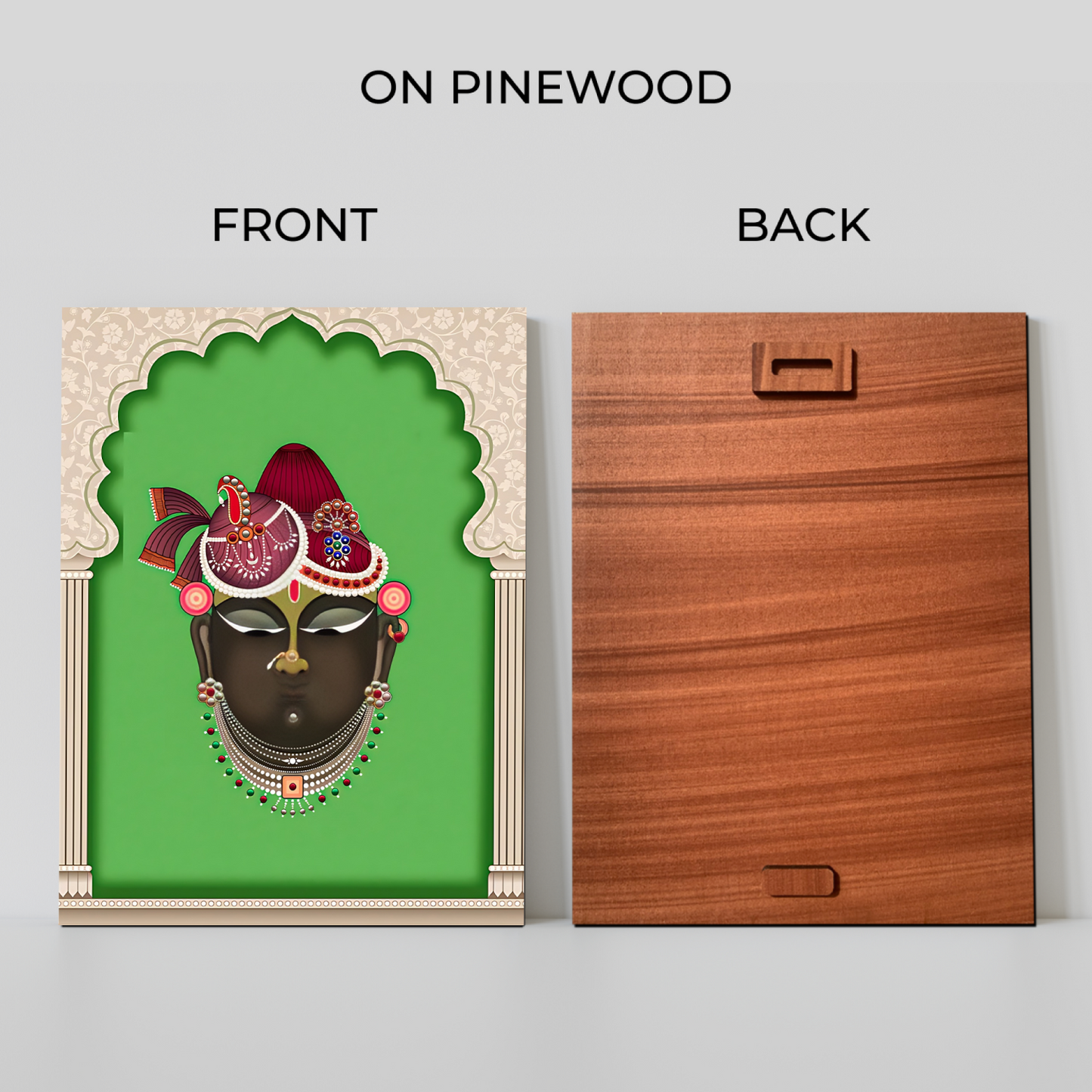 Shrinath Ji Pichwai Wood Print Wall Art Green