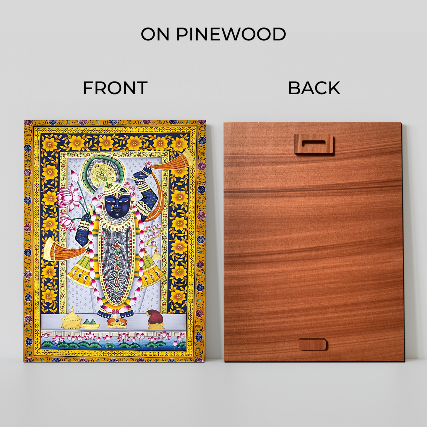 Shrinath Ji Pichwai Wood Print Wall Art Gold