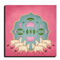 Sacred Cow Pichwai Wood Print Wall Art Pink