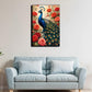 Colorful Peacock and Roses Wood and Acrylic Print Wall Art