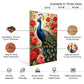 Colorful Peacock and Roses Wood and Acrylic Print Wall Art