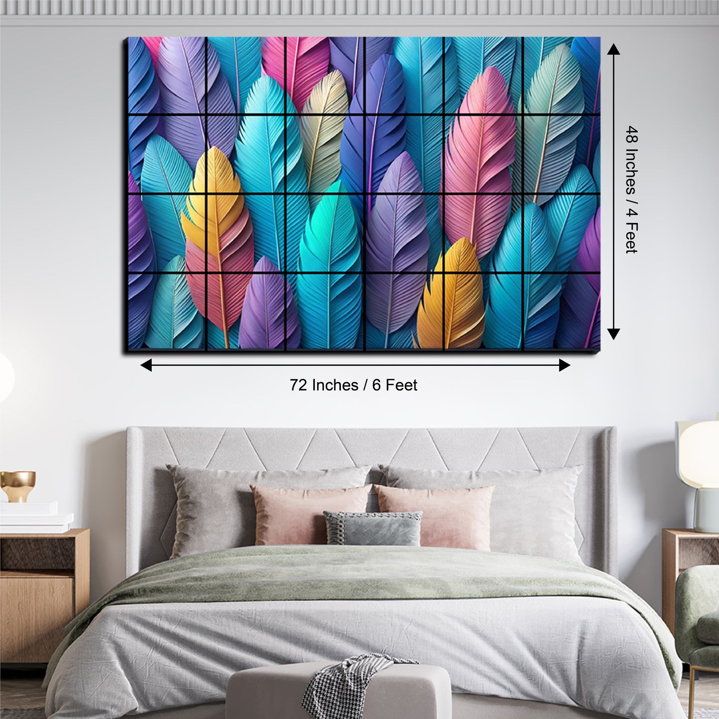 Colorful Feathers Luxury Wall Tiles Set