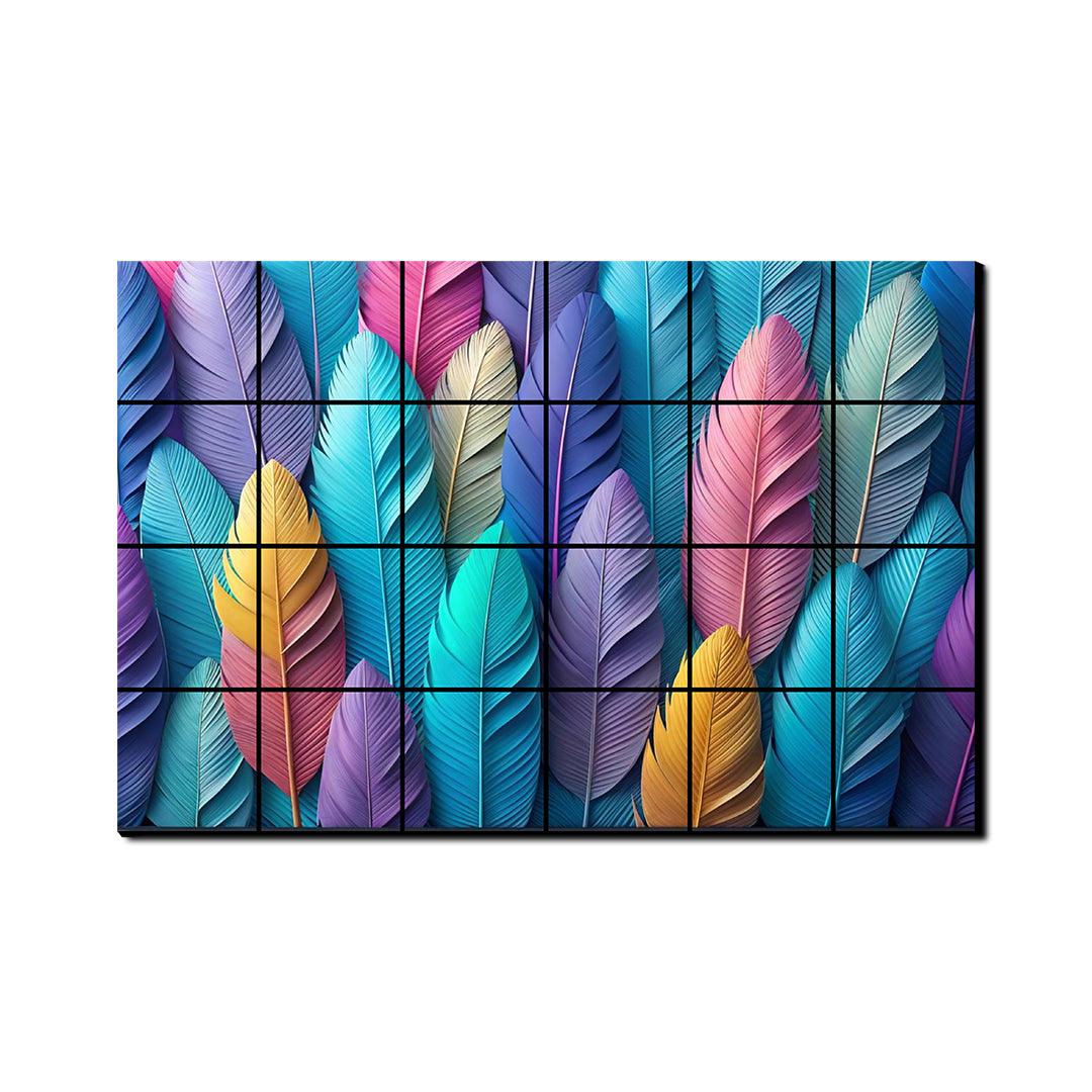 Colorful Feathers Luxury Wall Tiles Set