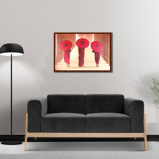 Buddhist Monk Wood and Acrylic Print Wall Art