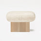 Solid Wood Ottoman Beige