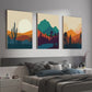 Abstract Landscape Wood Print Wall Art Set of 3