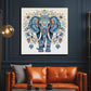 Elephant Mandala Wood Print Wall Art Blue